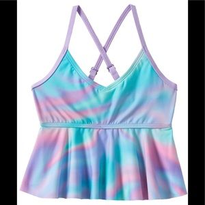 Lot - Lands end girls tankini swimsuit top & bottom size 4 plus ruffle tankini